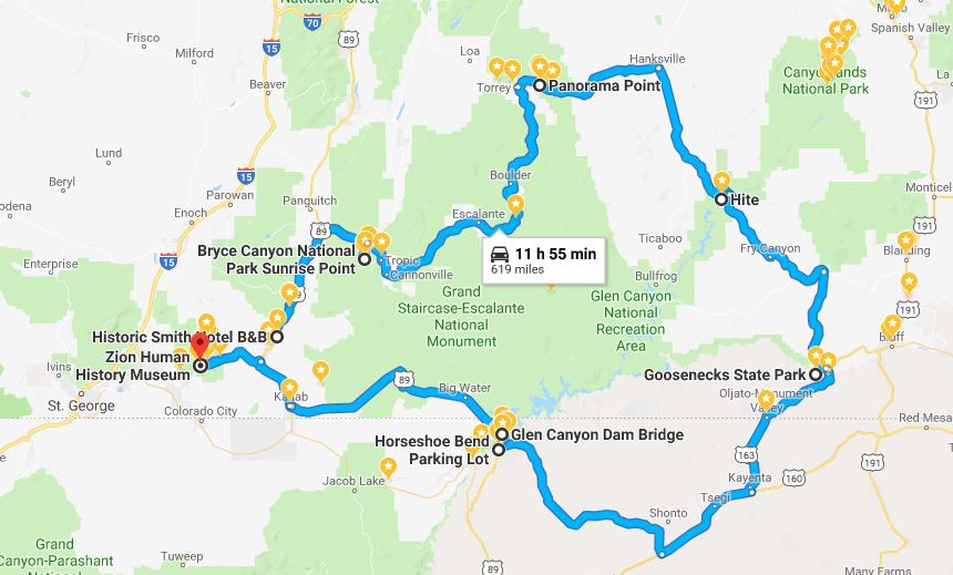 Highway 12, 24, 95 Map and Return