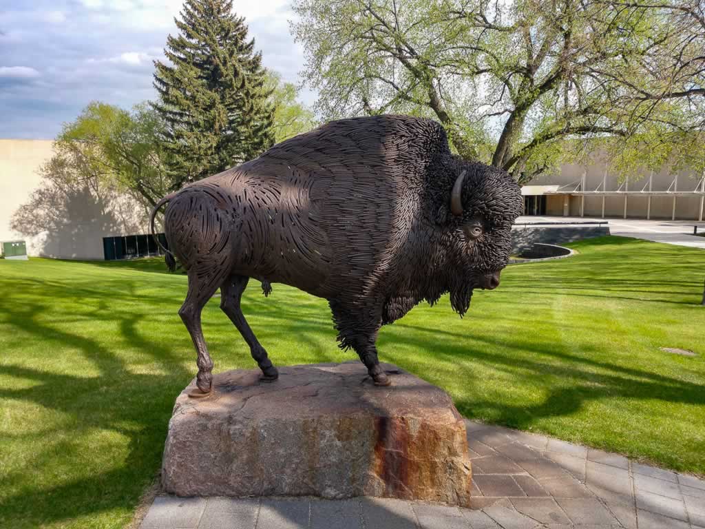 North Dakota Bismarck State Capitol Bison Statue